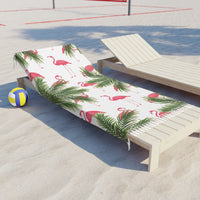 Load image into Gallery viewer, Boho Beach Towel with Flamingos and Palms
