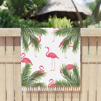 Load image into Gallery viewer, Boho Beach Towel with Flamingos and Palms
