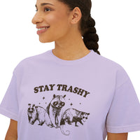 Load image into Gallery viewer, Stay Trashy Women&#39;s Boxy Tee - Fun &amp; Casual Eco-Friendly Shirt
