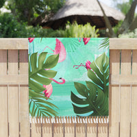 Load image into Gallery viewer, Boho Flamingo Beach Towel - Tropical Summer Vibes
