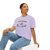 Load image into Gallery viewer, Stay Trashy Women&#39;s Boxy Tee - Fun &amp; Casual Eco-Friendly Shirt

