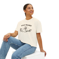 Load image into Gallery viewer, Stay Trashy Women&#39;s Boxy Tee - Fun &amp; Casual Eco-Friendly Shirt
