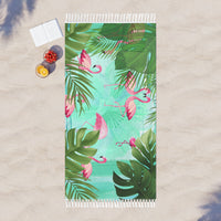 Load image into Gallery viewer, Boho Flamingo Beach Towel - Tropical Summer Vibes

