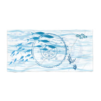 Load image into Gallery viewer, Ocean Waves Beach Towel with Marine Design - Perfect for Summer Fun and Relaxation
