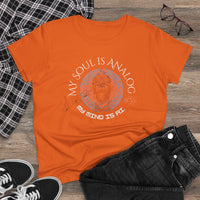 Load image into Gallery viewer, Women&#39;s Tee - My Soul is Analog, My Mind is AI, Trendy New Age Techno Spiritual Shirt
