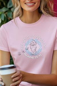 Load image into Gallery viewer, Women&#39;s Tee - My Soul is Analog, My Mind is AI, Trendy New Age Techno Spiritual Shirt
